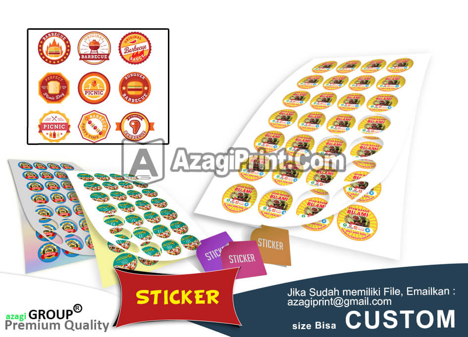 Cetak Sticker A3+ Di Jakarta Online Bisa ditunggu Cromo Dan Vinyl Anti Air label Makanan jabodetabek tangerang Cetak Stiker jakarta barat