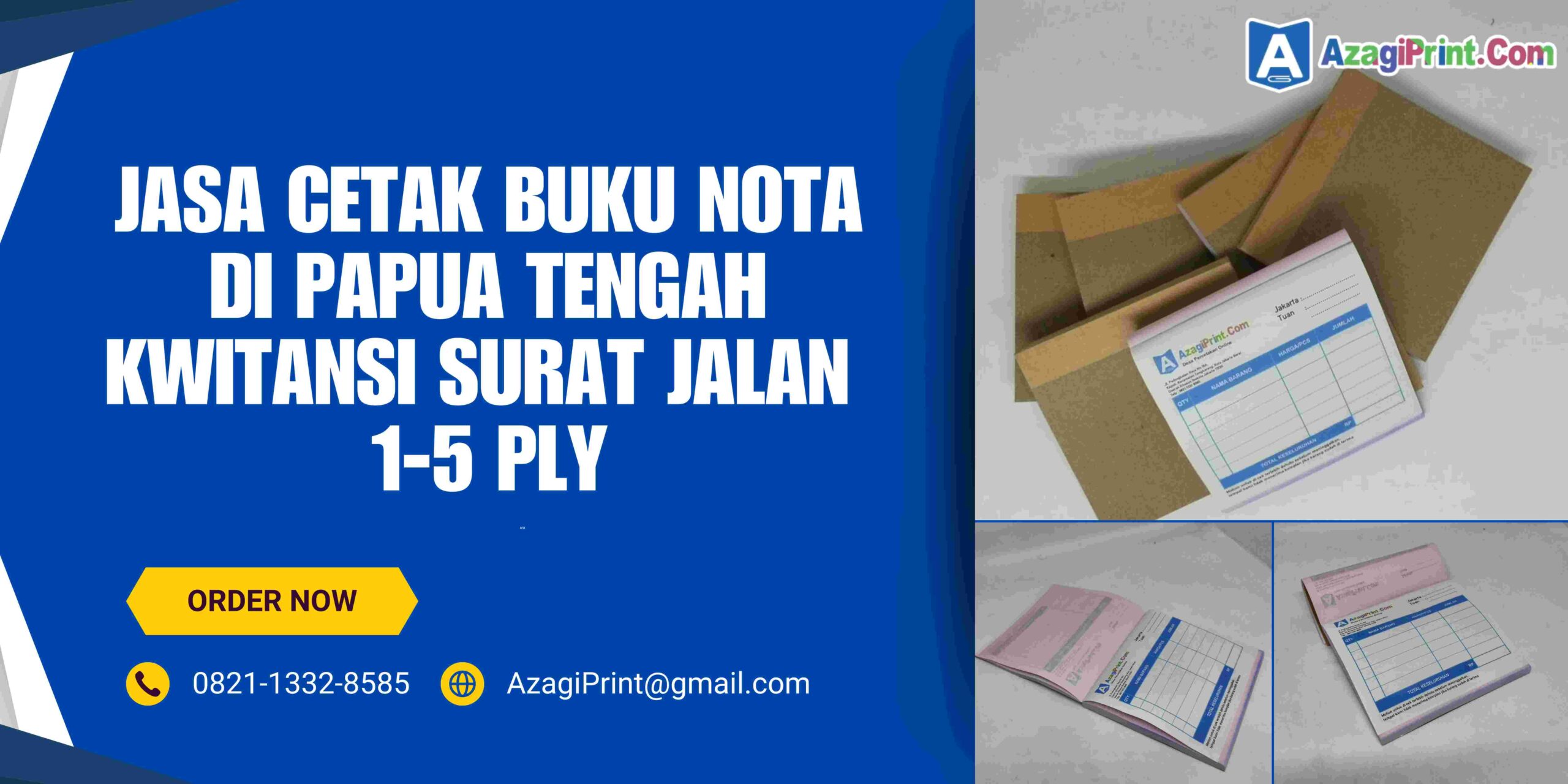Cetak Buku Nota Di Papua Tengah Kwitansi Surat Jalan 1-5 Ply
