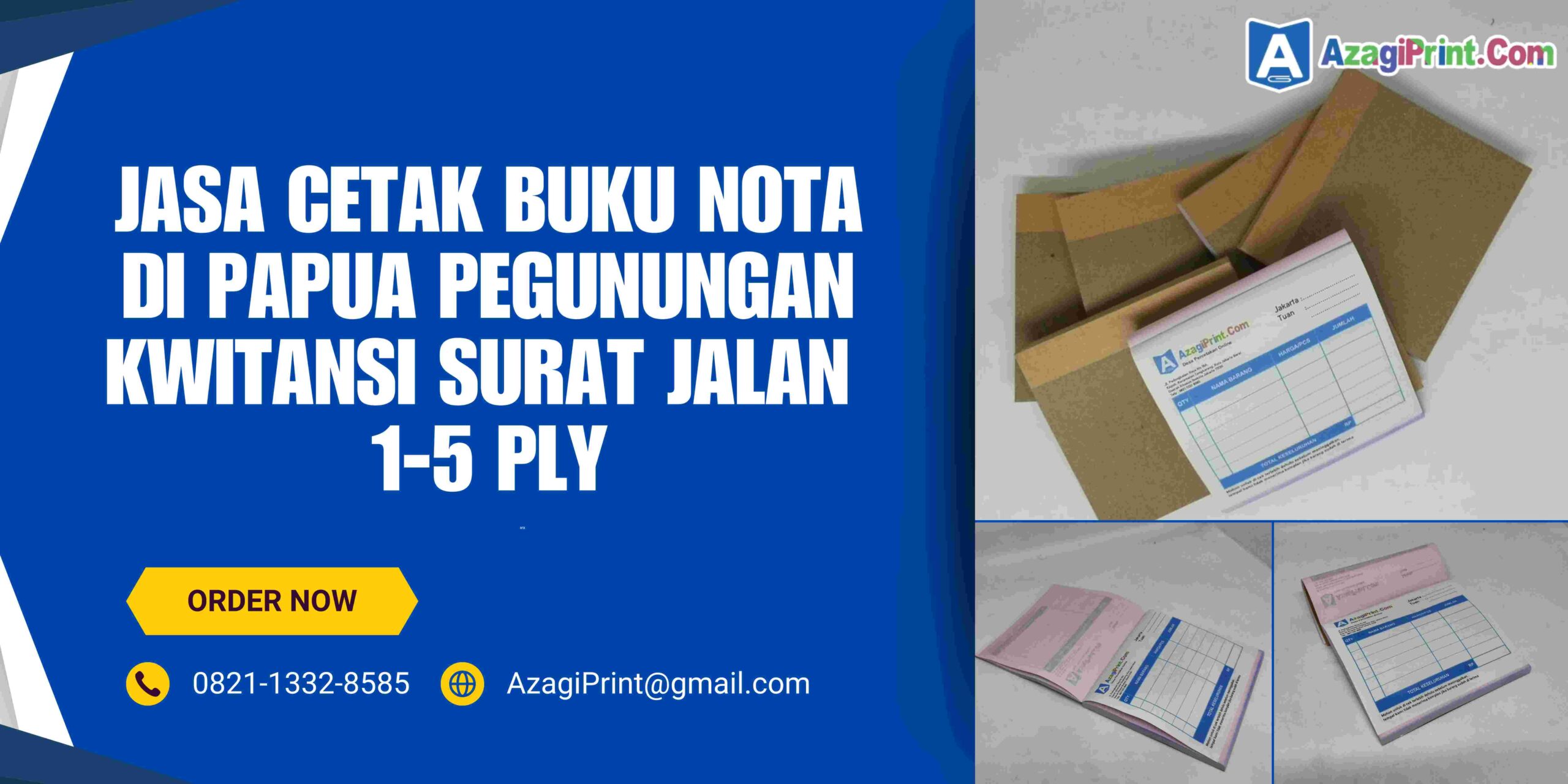 Cetak Buku Nota Di Papua Pegunungan Kwitansi Surat Jalan 1-5 Ply