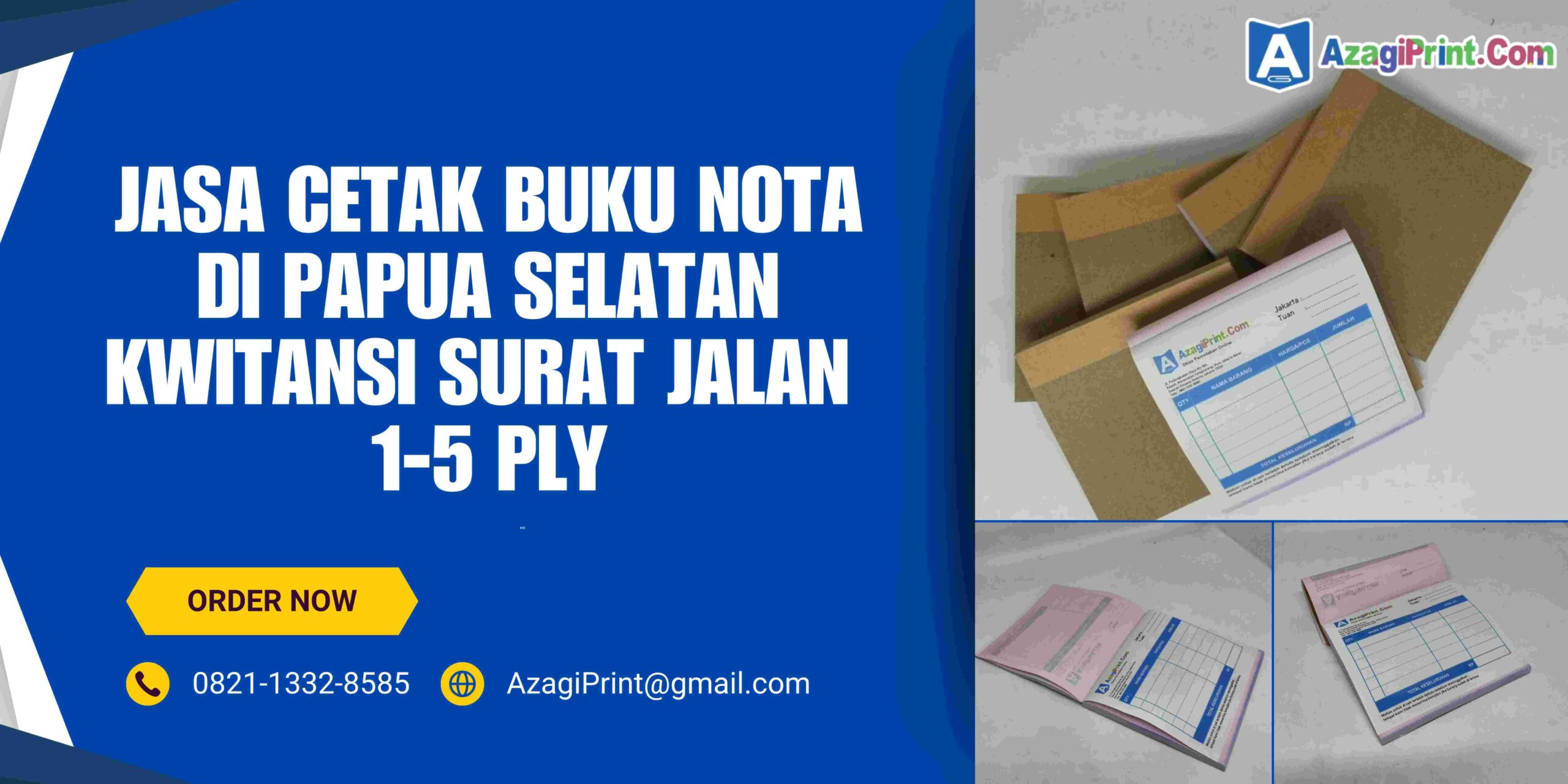 Cetak Buku Nota Di Papua Selatan Kwitansi Surat Jalan 1-5 Ply
