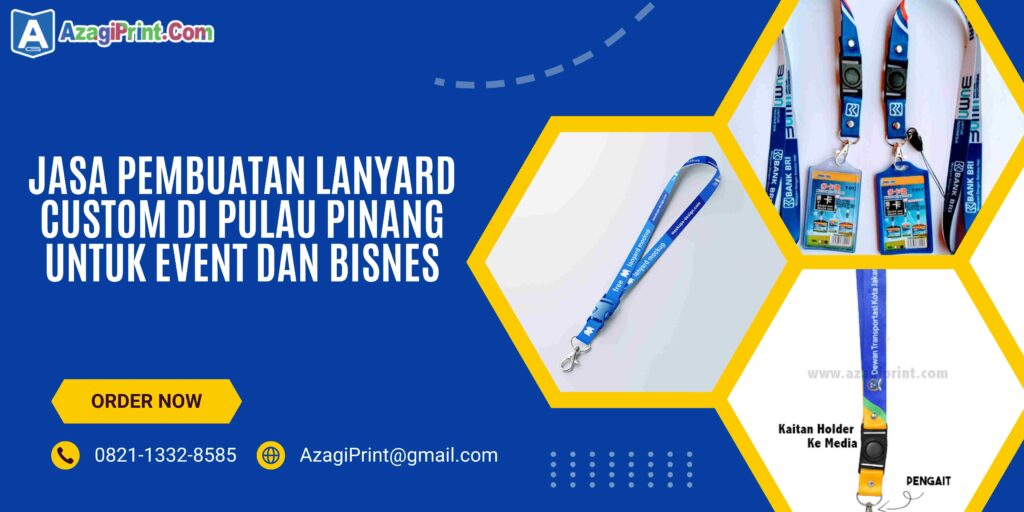 Jasa Pembuatan Lanyard Custom di Pulau Pinang untuk Event dan Bisnes 3 3 Jasa Pembuatan Lanyard Custom di Pulau Pinang untuk Event dan Bisnes adalah pilihan tepat untuk awak yang mahu tampil lebih profesional dan tersusun. Sama ada untuk seminar, mesyuarat korporat, ekspo, atau bahkan untuk branding harian syarikat, lanyard custom memainkan peranan penting dalam memberikan identiti kepada organisasi atau jenama awak. Jasa Pembuatan Lanyard Custom di Pulau Pinang untuk Event dan Bisnes